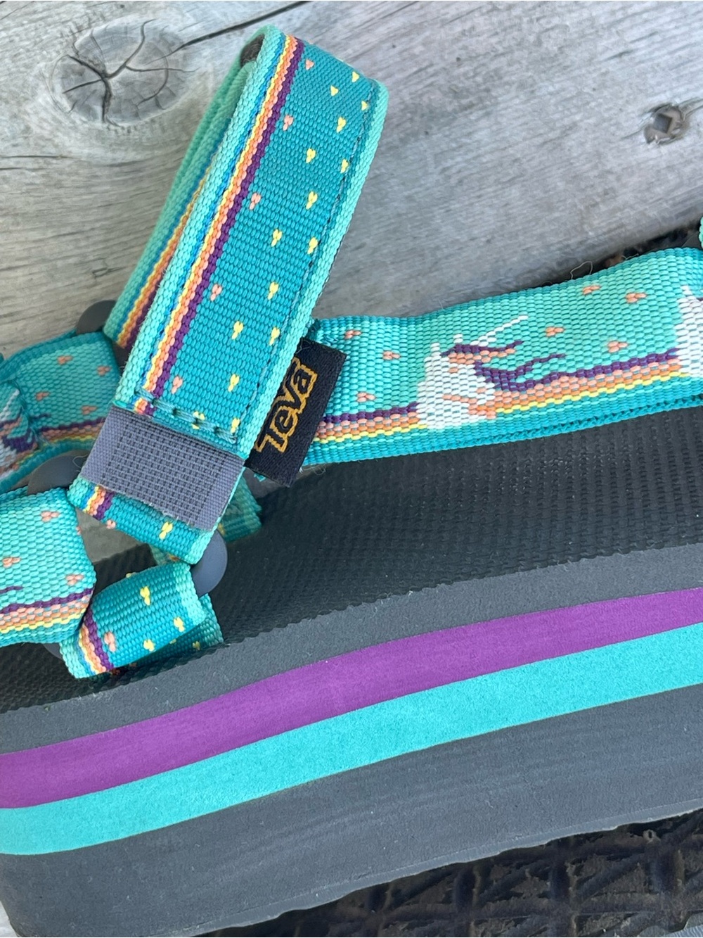 RARE Teva Flatform Universal Sandal Unicorn Waterfall - Picture 10 of 14